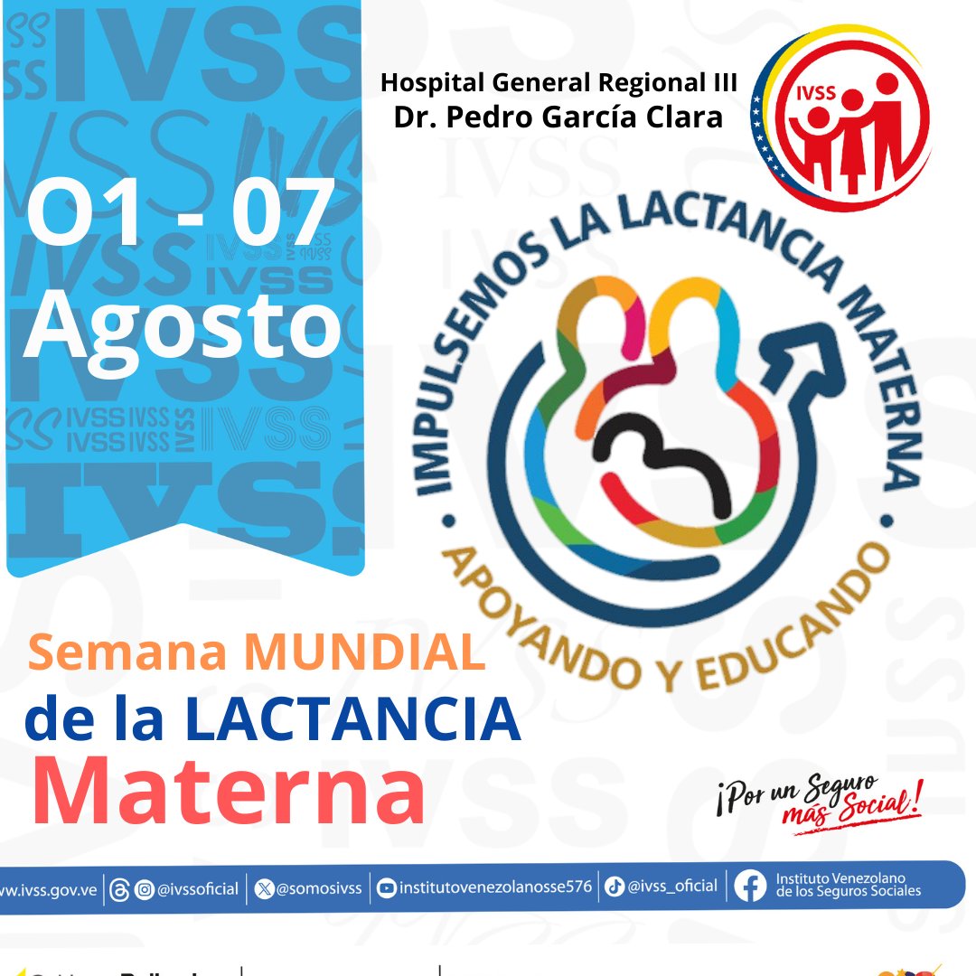 La Semana Mundial de la Lactancia Materna" Desde nuestra institución y como un aporte al #SPNS queremos promover y proteger este valioso acto de nutrición y vínculo entre madre e hijo.
<a href="/NicolasMaduro/">Nicolás Maduro</a>
<a href="/MagaGutierrezV/">Magaly Gutiérrez Viña</a>
<a href="/Somosivss/">Instituto Venezolano de los Seguros Sociales</a>
#PuebloDeJusticia.