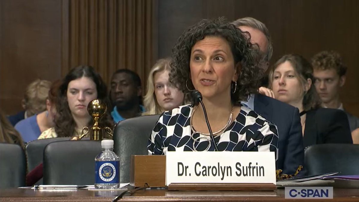 So proud of my wife Carolyn Sufrin for her extraordinary Senate testimony yesterday on the injustices faced by pregnant women behind bars. Her courage was only exceeded by two brave women sharing their personal experiences. Full hearing here: c-span.org/video/?537460-…