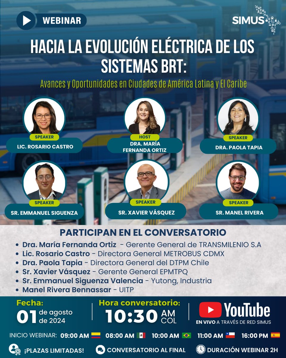 PasajerosQuito's tweet photo. 🚎#MovilidadSustentable | Hoy expertos del sector de movilidad, compartirán sus conocimientos sobre "La evolución Eléctrica de los Sistemas BRT: Avances y Oportunidades en Ciudades de América Latina y El Caribe🌍.
🔴Transmisión en vivo▶️https://t.co/m31rWQ4CSq
#REDSIMUS https://t.co/9A3GlTxhhv
