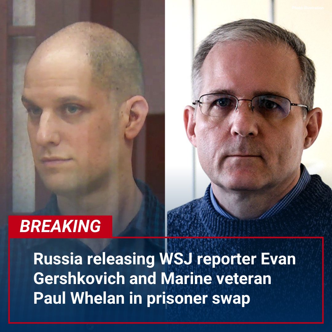 COMING HOME: American reporter Evan Gershkovich was detained in Russia for over a year prior to his release, while Marine veteran Paul Whelan was held for over five years. Follow this breaking story. trib.al/an3O6W4 #IStandWithEvan