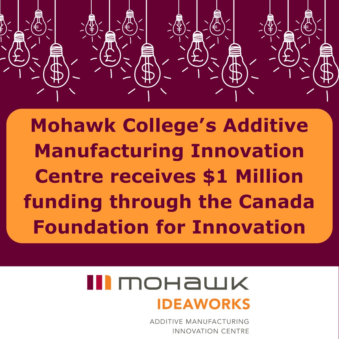 The Mohawk College AMIC has received $1 million from the Canada Foundation for Innovation (CFI) to increase its capacity for advanced industrial 3D printing projects with regional companies. 
 
For more details, read the full story here: lnkd.in/gneC4rVZ