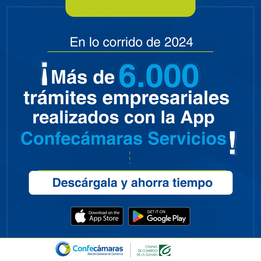 ccguajira's tweet image. Renueva tu matrícula, obtén certificados al instante, realiza pagos en línea y actualiza tu información empresarial con nuestra App Confecámaras Servicios. 

Descárgala en Apple Store o Play Store
#ElProgresoNosMueve
#ProgresoParaTodos