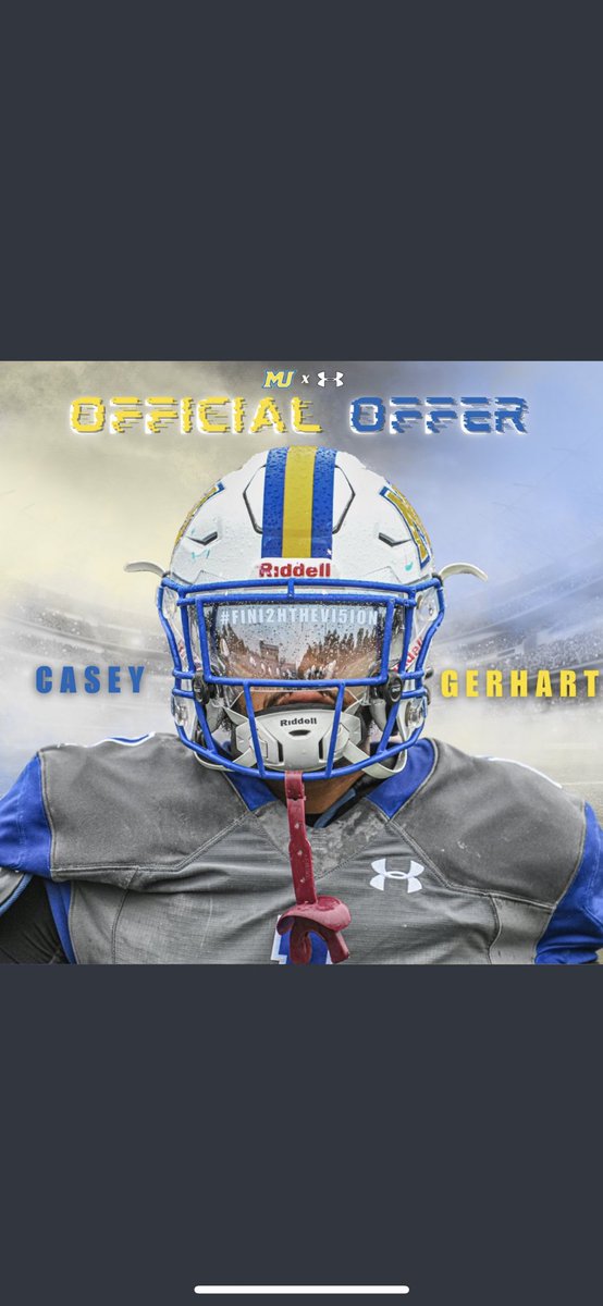 Blessed to receive my first offer from <a href="/MUCougarsFB/">Misericordia University Football</a> ! Thank you for the opportunity!

#Fini2hTheVi5ion
<a href="/Coach_Cottle/">Tyler Cottle</a> 
<a href="/coachyarbo3/">Otha Yarborough</a> 
<a href="/CoachClark78/">Chris Clark</a> 
<a href="/coachmslaughter/">Mahlon Slaughter</a> 
<a href="/CoachBaxter5/">Logan Baxter</a> 
<a href="/JaretJystad/">Coach Jystad</a> 
<a href="/ExeterTwpFB/">EXeter Twp PA FB</a> <a href="/Sabianstrong/">Coach Sasala</a>