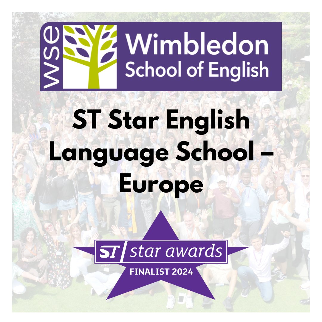 Wimbledon School of English (@wse_london) on Twitter photo A massive THANK YOU to everyone who voted for us!
We are finalists in this year's ST Star Awards in 2 categories:
- ST Star English Language School – Europe
- ST Star Junior Course for under 18s
#MyWSE #STstarawards24 #StarAwards2024 <a href="/StudyTravelLtd/">StudyTravel Ltd</a> A massive THANK YOU to everyone who voted for us!
We are finalists in this year's ST Star Awards in 2 categories:
- ST Star English Language School – Europe
- ST Star Junior Course for under 18s
#MyWSE #STstarawards24 #StarAwards2024 <a href="/StudyTravelLtd/">StudyTravel Ltd</a>