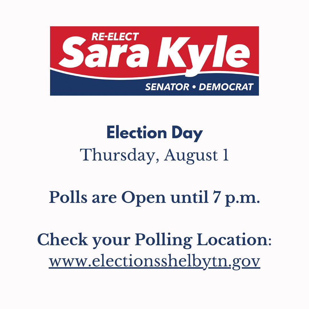 Your vote is more important than ever in today’s election, and we need everyone’s participation to ensure your voices are heard at the State Capitol. I would be honored to have your vote. #ElectionDay #votesarakyle #democracyisontheballot