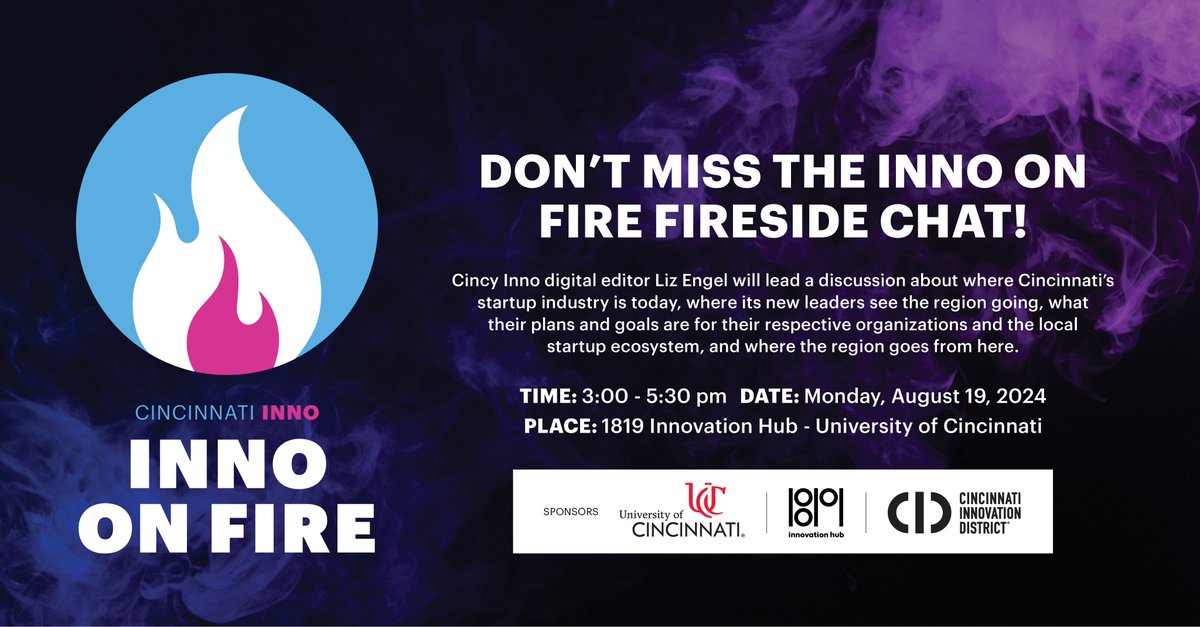 CincyTech (@cincy_tech) on Twitter photo Mark your calendars!
<a href="/CincyInno/">Cincinnati Inno</a>'s Digital Editor Liz Engel will be leading a discussion about the current state of Cincinnati's startup scene and where some of the new leaders see the region going.
bizjournals.com/cincinnati/inn…
<a href="/cintrifuse/">Cintrifuse</a> <a href="/uofcincy/">University of Cincinnati</a> <a href="/1819Innovation/">1819 Innovation Hub</a>
(1/2) Mark your calendars!
<a href="/CincyInno/">Cincinnati Inno</a>'s Digital Editor Liz Engel will be leading a discussion about the current state of Cincinnati's startup scene and where some of the new leaders see the region going.
bizjournals.com/cincinnati/inn…
<a href="/cintrifuse/">Cintrifuse</a> <a href="/uofcincy/">University of Cincinnati</a> <a href="/1819Innovation/">1819 Innovation Hub</a>
(1/2)