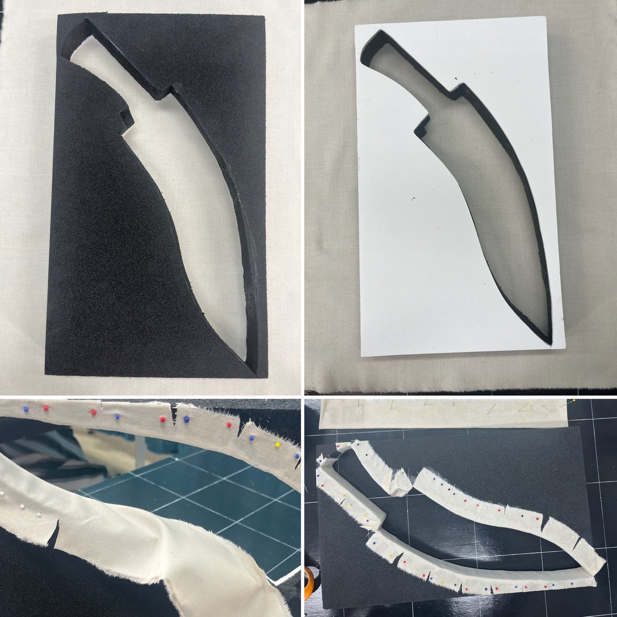 Landi_company's tweet image. ‼️Mount-making in progress‼️
The studio provides custom storage upon request, and this Kukri Knife is a great example of using Plastazote to create the perfect shape to fully support the object in a cavity mount #mountmaking #textileconservation #conservation