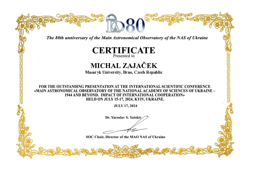 Some certificates just mean more than others - I am really honored that I could have presented our results during the 80th anniversary of the Main Astronomical Observatory in Kyiv, Ukraine #kyiv #ukraine #astronomy