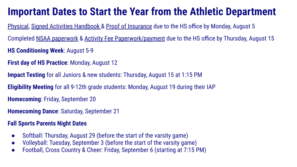 As we prepare for the new school year, 7-12th grade Families please be aware of the upcoming important dates. #freemanfalcons