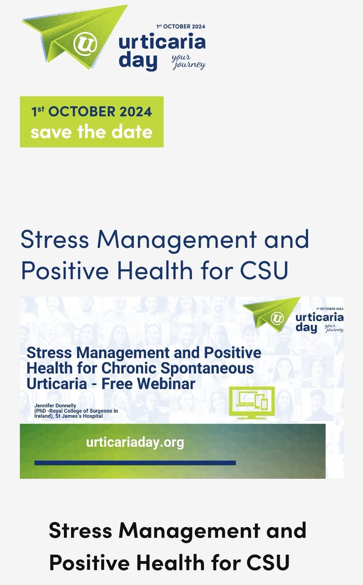 Looking forward to hosting this seminar on Urticaria day🎉 I hope it shares some  practical, evidence based strategies to enhance well-being. Checkout the UDay website for info and more events!  #uday2024 #urticaria