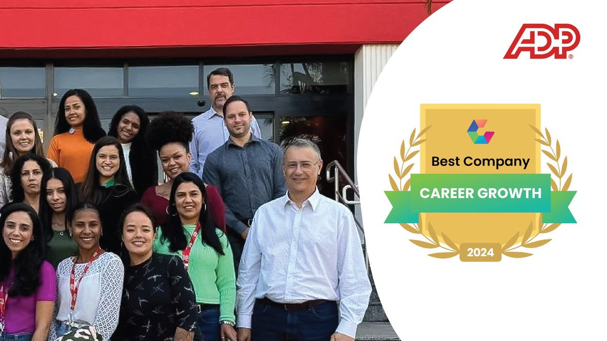 ADP is a winner of Comparably’s Best Career Growth 2024. 🎉🎉🎉

Check out our award-winning company culture as rated by our associates!

adp.careers/3YrrAuO

#ADPLife #Hiring