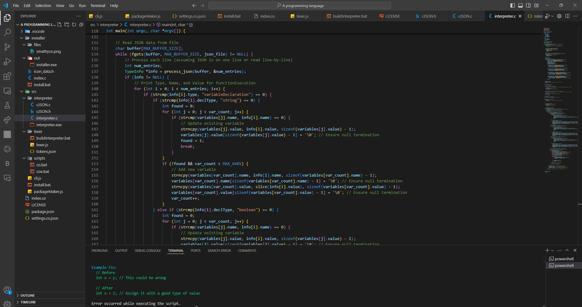 SmathyCo's tweet photo. In this latest update to CO, you can now use variables within the print function. The update introduces support for variable declarations, including var, bool, int, and str types. You can now set and utilize these variables effectively in your code. https://t.co/Ehk9L1jz4X