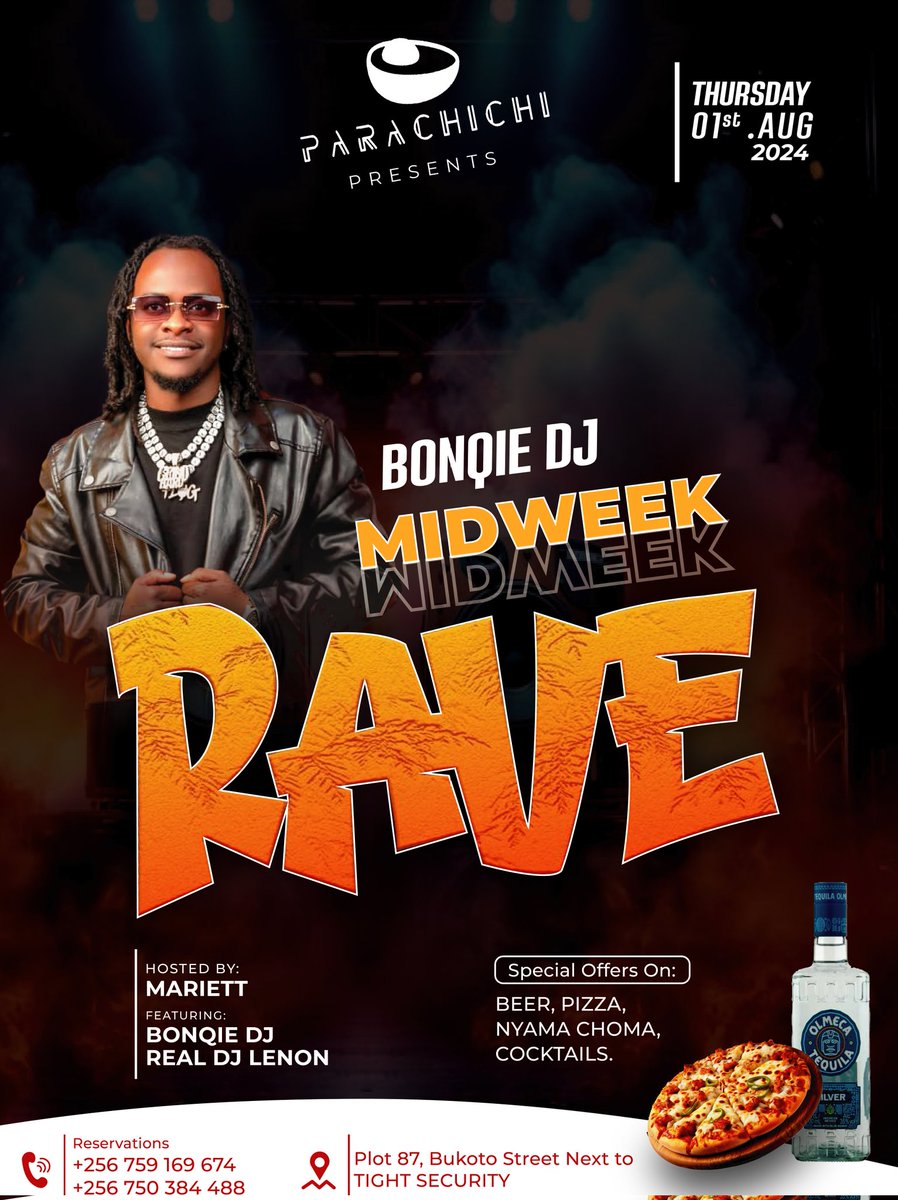 HeadOfDiscovery's tweet photo. ๐ @Parachichi_Kla presents the #MidweekRave featuring @BonqieDj @RealDjLennon1
Hosted by @Acholigodess
Expect ๐ฅ๐ฅ๐ฅ this evening! https://t.co/PJA1KbwDQZ