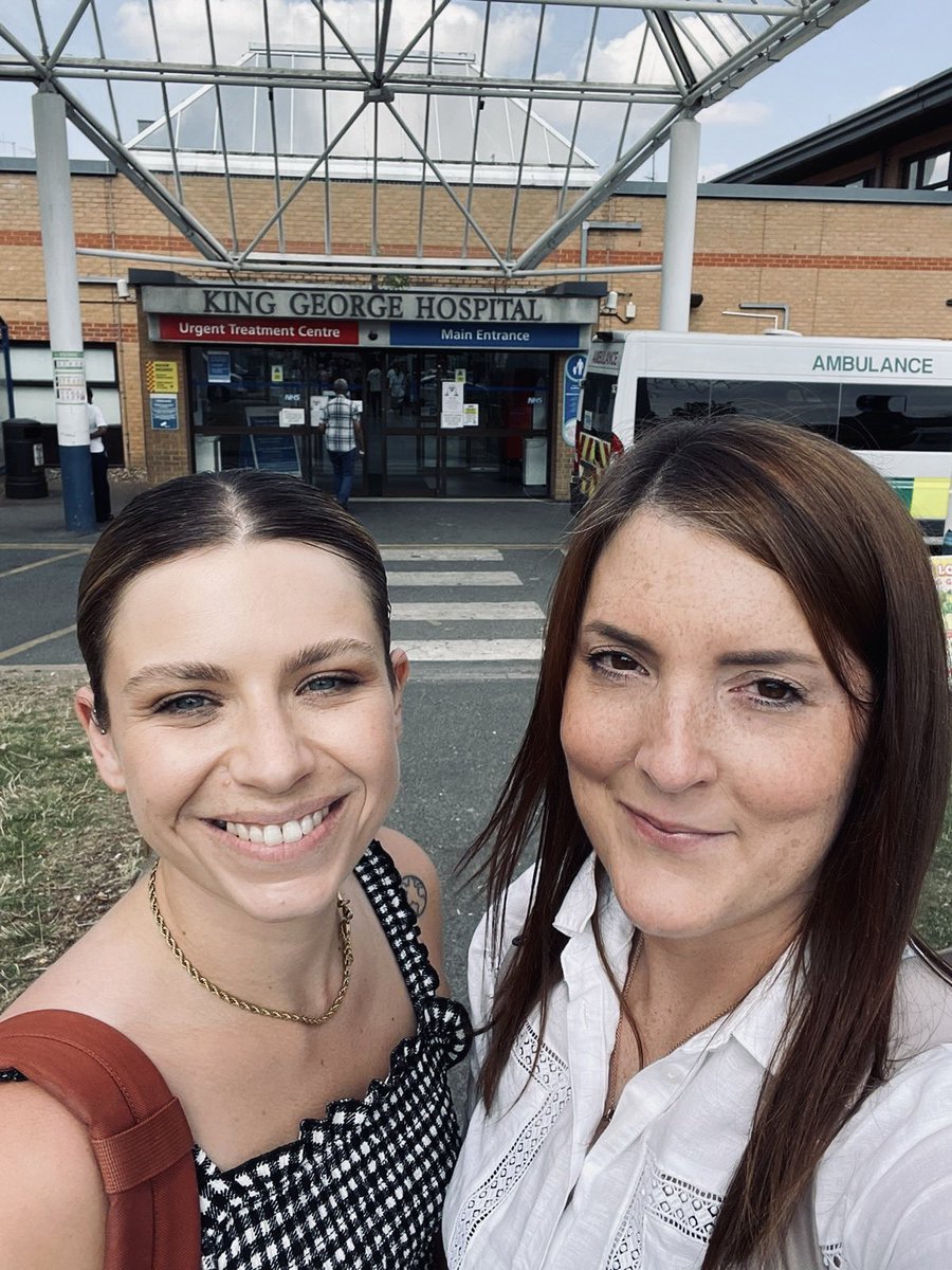 Big smiles at the end of a very busy day at King George Hospital <a href="/BHRUT_NHS/">BHRUT NHS 🏥</a>, meeting with lots of staff working on their new medical SDEC. So much enthusiasm to continue developing this service for patients with <a href="/clear4care/">CLEAR - Empowering staff to innovate care</a> 🙌🏻 <a href="/rhianjones79/">Rhian Harrington</a>