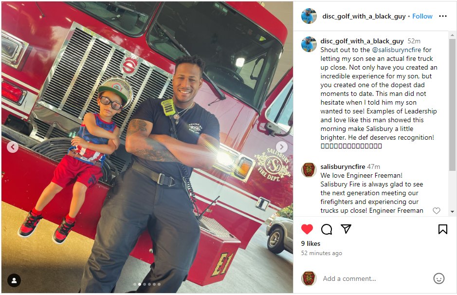 Great job Engineer Freeman! Salisbury Fire is always happy to see children take an interest in our firefighters and their trucks!