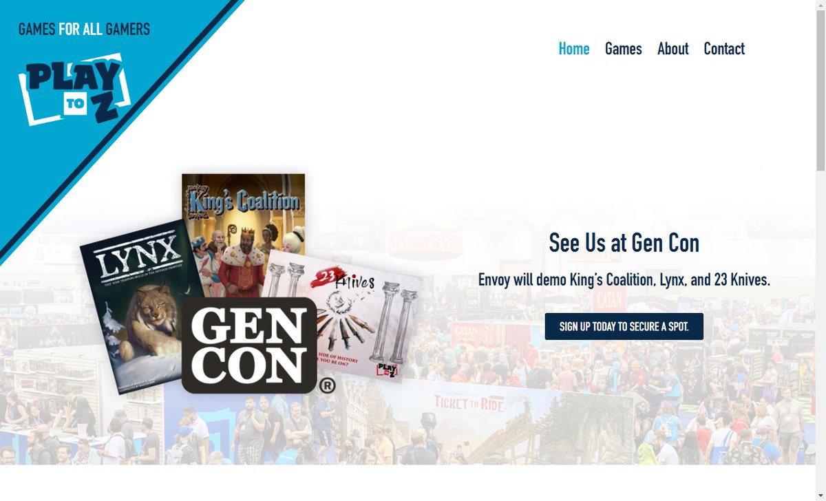 Matt Rodela (@muse_and_mettle) on Twitter photo Had a blast working on designing and implementing a new homepage for the <a href="/PlayToZGames/">PlayToZGames</a> website. Check out their excellent line up of upcoming games, many available to demo at Gen Con! playtozgames.com Had a blast working on designing and implementing a new homepage for the <a href="/PlayToZGames/">PlayToZGames</a> website. Check out their excellent line up of upcoming games, many available to demo at Gen Con! playtozgames.com