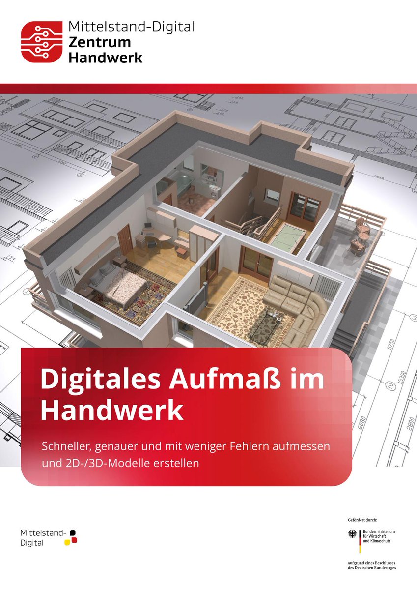 Neues PDF-Themenheft „Digitales Aufmaß im Handwerk“ 📏📐💻Vorteile, Anwendungsbeispiele und Hilfestellungen für den praktischen Einsatz im Betrieb. bit.ly/3LxfgBP