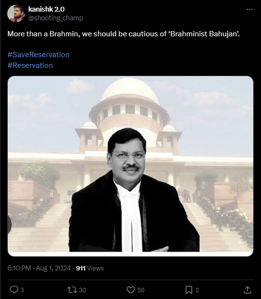 Monkastra's tweet photo. But they have started attacking Their own Scheduled Caste Judge as well. 
Do you really think ambedkarites care for social justice? What they only want is a hegemony of castges continue their feudalistic system and cry about oppression. 
#JatavMeenaRRbandkaro https://t.co/Rk3kzEn2eE