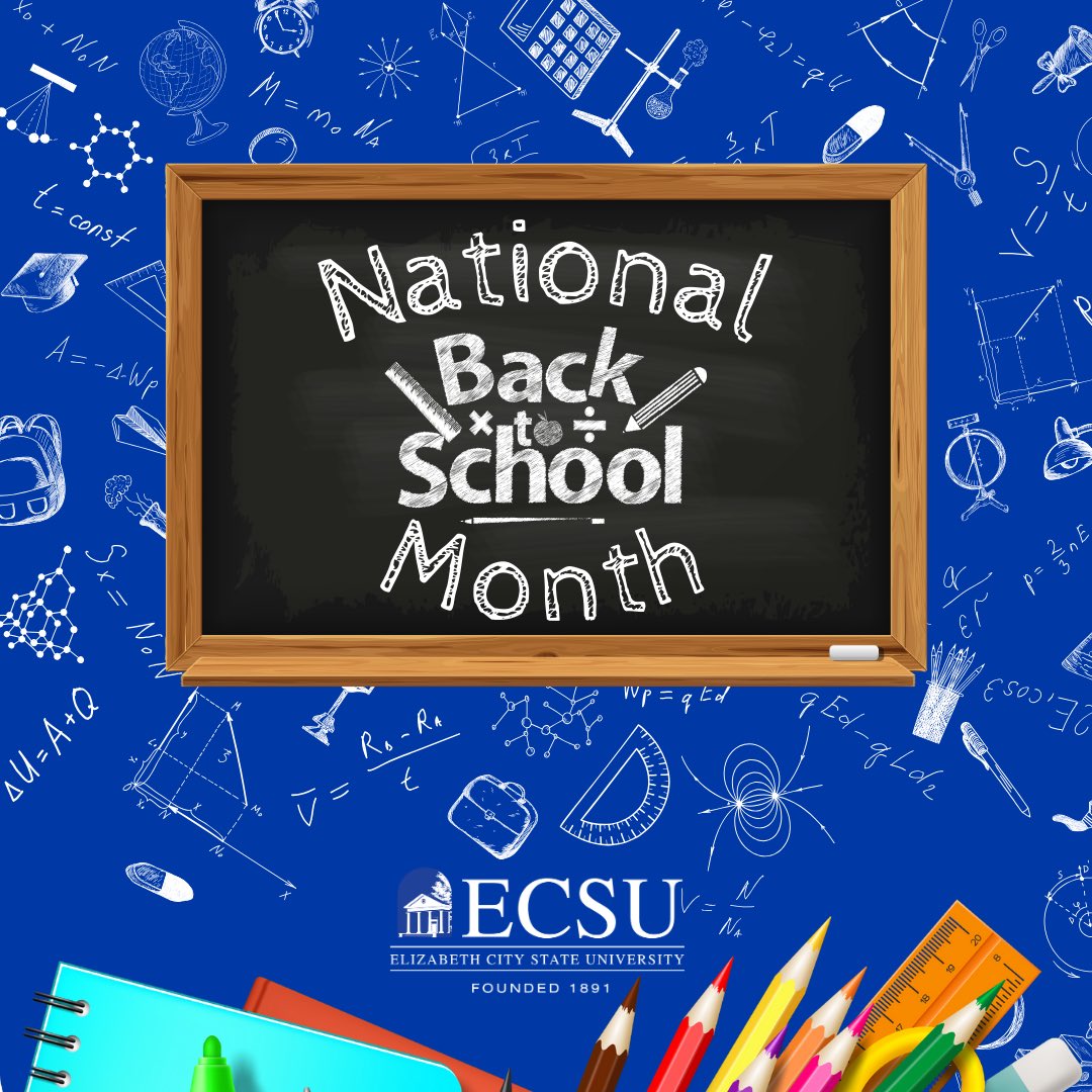 ECSU's tweet photo. Did you know that August is #NationalBackToSchoolMonth? What are you most excited about as you prepare to enter or return to campus? #ECSU #VikingPride #ComeToDiscover #LeaveToConquer https://t.co/zfbHzXit9Q