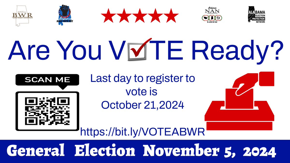 BWR205's tweet photo. Do you have a voting plan?  If you think you may have a hard time getting away from your responsibilities on election day,  vote absentee!  Don't chance it if you have to be at work at 7am and may not make it back to your precinct before 7pm, vote absentee #gotv #abwr #vote #aepn https://t.co/Cu8pxnAb5z