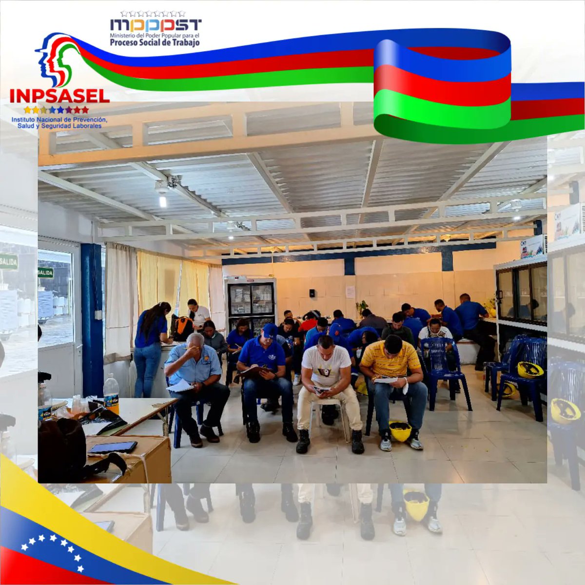 INPSASEL MONAGAS Y DELTA AMACURO (@inpsaselmdea) on Twitter photo Geresat Monagas y Delta dictó *Programa Intensivo de Formación Integral capitulo: Accidentes Laborales.*
Dictado: por el Dr César Salazar Entidad *Granja Avícola CHICHI*
Trabajadores Impactados: 28🇻🇪
<a href="/NicolasMaduro/">Nicolás Maduro</a>
<a href="/AlexisJCorredor/">Alexis Corredor Pérez</a>
<a href="/rusbelrondon/">@rusbelrondon</a>
<a href="/MinTrabajoVE/">Min. Proceso Social de Trabajo</a>
<a href="/Inpsasel_vzla/">Inpsasel_vzla</a> Geresat Monagas y Delta dictó *Programa Intensivo de Formación Integral capitulo: Accidentes Laborales.*
Dictado: por el Dr César Salazar Entidad *Granja Avícola CHICHI*
Trabajadores Impactados: 28🇻🇪
<a href="/NicolasMaduro/">Nicolás Maduro</a>
<a href="/AlexisJCorredor/">Alexis Corredor Pérez</a>
<a href="/rusbelrondon/">@rusbelrondon</a>
<a href="/MinTrabajoVE/">Min. Proceso Social de Trabajo</a>
<a href="/Inpsasel_vzla/">Inpsasel_vzla</a>