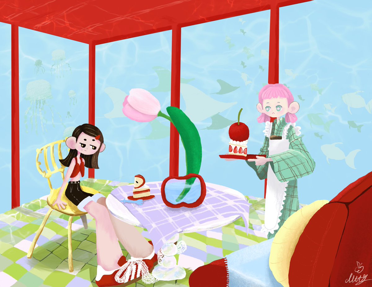 mightyboyy1's tweet photo. welcome to se(a) you cafe , ☕️ 
#mi9hty 
#art #illusrtation https://t.co/eNwJYU0fgC