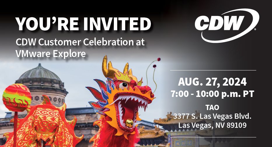 Attending #vmwarexplore? Join <a href="/CDWCorp/">CDW Corporation</a> for an evening of celebration and connection at the iconic TAO Las Vegas! Register at bit.ly/4flNWnP.
