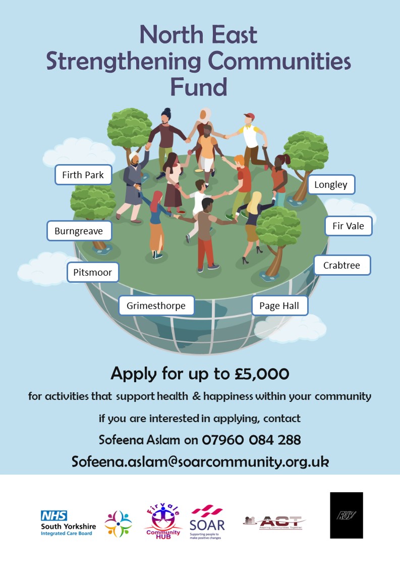 SOAR π (@soarcommunity) on Twitter photo Don't miss out on applying to this round of the North East Strengthening Communities fund!
The deadline is Wednesday 7th August π’
Get in touch if you need help completing the form or if you have any questions, we'll send you everything you need π
<a href="/NHSSYICB/">NHS South Yorkshire</a> <a href="/ReachUpYouth/">Reachupyouth#bigbrother&sisterhood</a> Don't miss out on applying to this round of the North East Strengthening Communities fund!
The deadline is Wednesday 7th August π’
Get in touch if you need help completing the form or if you have any questions, we'll send you everything you need π
<a href="/NHSSYICB/">NHS South Yorkshire</a> <a href="/ReachUpYouth/">Reachupyouth#bigbrother&sisterhood</a>