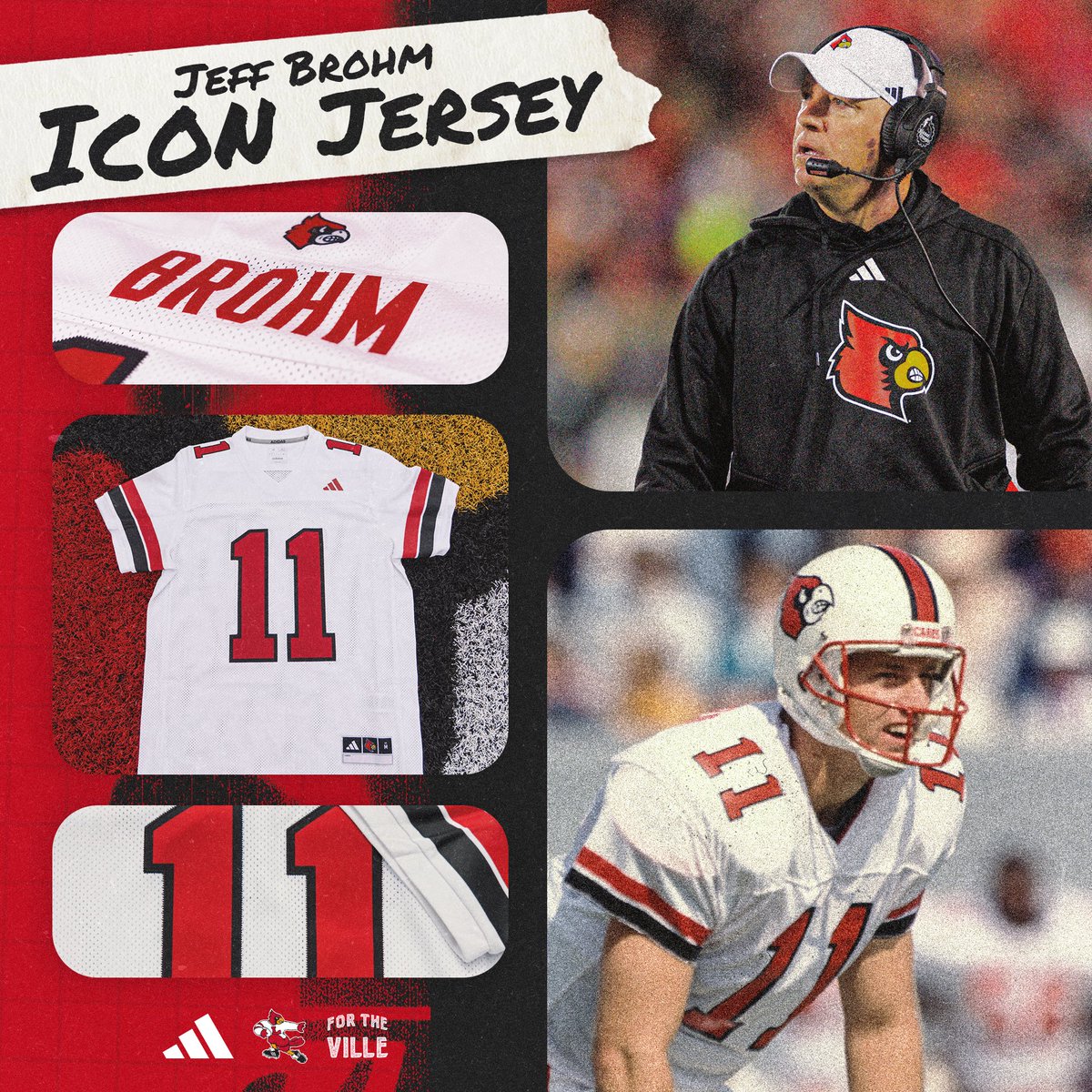 Throwing it back 🏈

Get your <a href="/JeffBrohm/">Jeff Brohm</a> Icon Jersey today!

Shop: uofl.me/3WrEk26

#GoCards x <a href="/adidasFballUS/">adidas US Football</a>