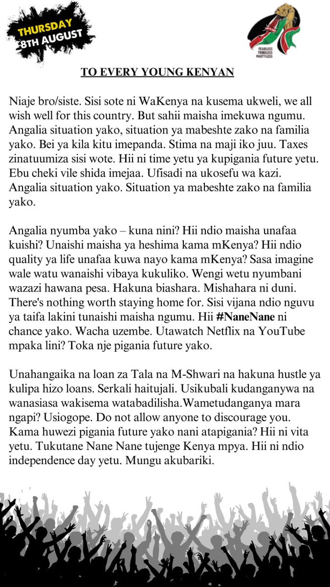 KenMutw73287938's tweet photo. To all young Kenyans https://t.co/sYtI5AhjYX