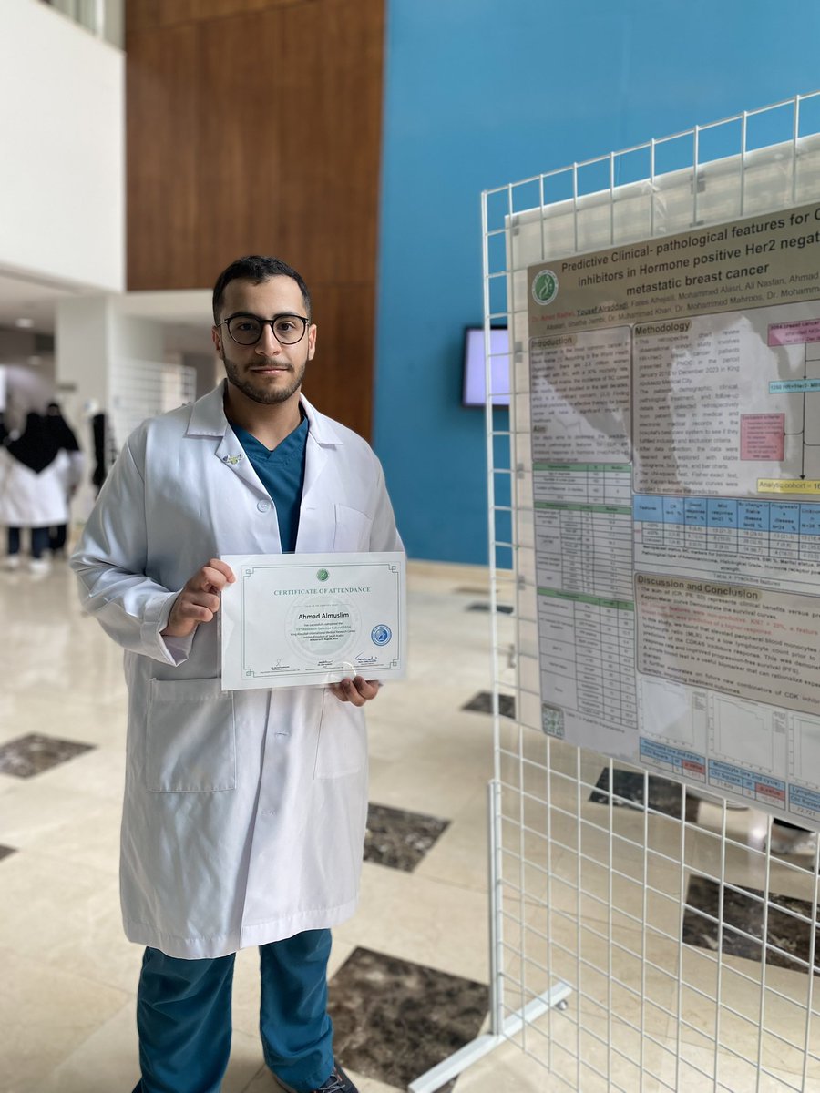hammood_06's tweet photo. الحمدلله رب العالمين في هذا اليوم اتممت المدرسة البحثية الصيفية المقدمة من KAIMRC واقدم شكري ل أعضاء مجموعتي الرائعة و لجميع المنظمين والدكاترة الذين لم يبخلوا بوقتهم وخبراتهم الطويلة علينا، سائلين من المولى سبحانه ان يوفقنا لننشر بحثنا🤲🏻.
#RSS15 https://t.co/HrmlkAb1mT
