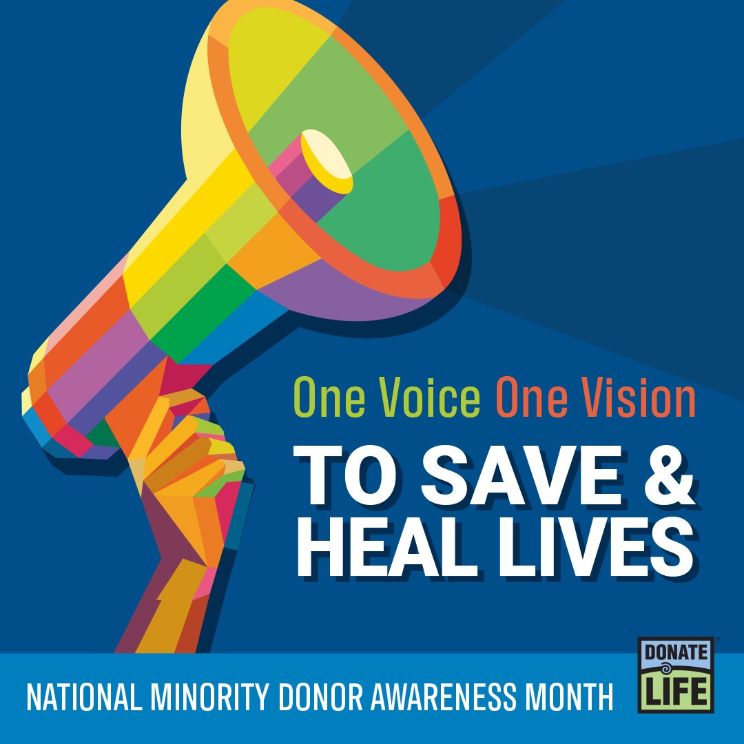 August is National Minority Donor Awareness Month–a collaborative effort to save &amp; improve the quality of life of diverse communities by creating a positive culture for organ, eye &amp; tissue donation. Why is NMDAM needed? Learn more at DonateLife.net #DonateLife #NMDAM2024