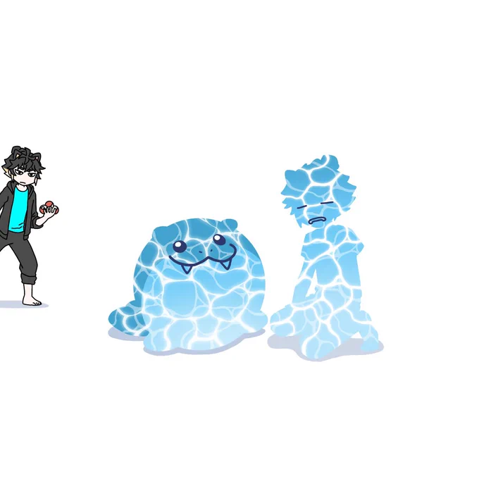 最終的に水シパソになっちゃったけど黒がほのおタイプポケモンで炙ってくれたから事なきを得たよー! 