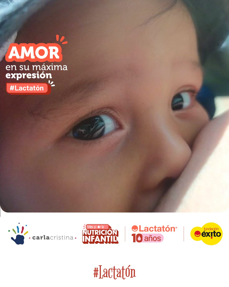 fcarlacristina's tweet photo. La leche materna no requiere de un envase, ni energía para su preparación y está disponible a toda hora, en cualquier lugar 🤱💗 ¡Es un regalo de la naturaleza!  #Lactatón @fundacionexito https://t.co/vsf3Z6ZYqb