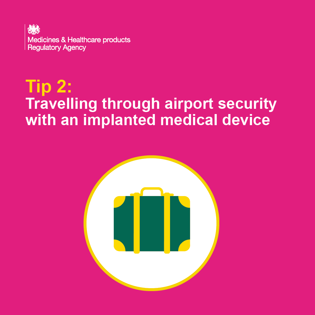 ✈️⚕️The second tip in our #TopTipsforSummer series is about: Travelling through airport security with an implanted medical device 

To read the full advice, visit 🔗 bit.ly/3YjoARn