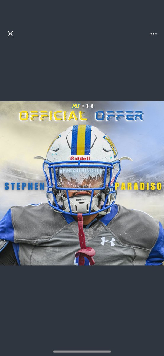 sparadiso9's tweet photo. After a great talk with @JaretJystad I’m thankful to receive my first offer from @MUCougarsFB! #Fini2hTheVi5ion
@coachmslaughter
@Coach_Cottle
@CoachBaxter5
@CoachClark78
@coachyarbo3 https://t.co/fGajCsEPEZ