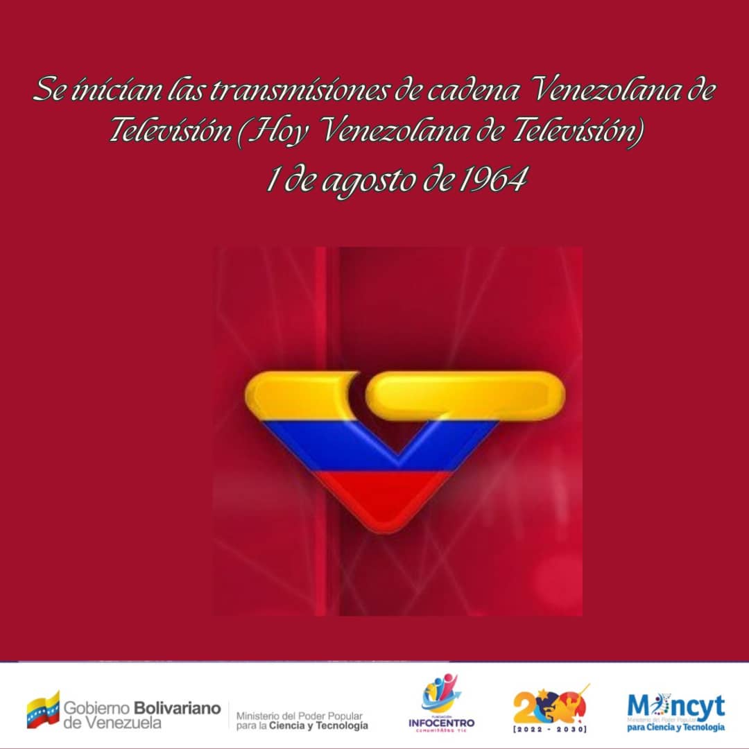 #01Ago
#Efemérides

#Infocentro #CienciaParaLaVida #CienciaYTecnología
<a href="/Gabrielasjr/">Gabriela Jiménez</a> <a href="/LaRosaInfoVE/">LaRosaInfoVE</a> <a href="/brigadasCHCH/">Brigadas comunicacionales Hugo Chávez</a> <a href="/InfocentroOce/">Infocentro_Vzla3</a> <a href="/enunclicvlc/">caraboboenunclic</a>