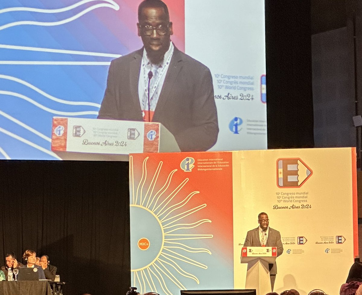 mcricker's tweet image. .@fedingram, the Secretary-Treasurer of both @shankerinst and @AFTunion, addresses the #EICongress emphasizing the important role unions can and must play in defending democracy and protecting free speech.🎤 #RealSolutions