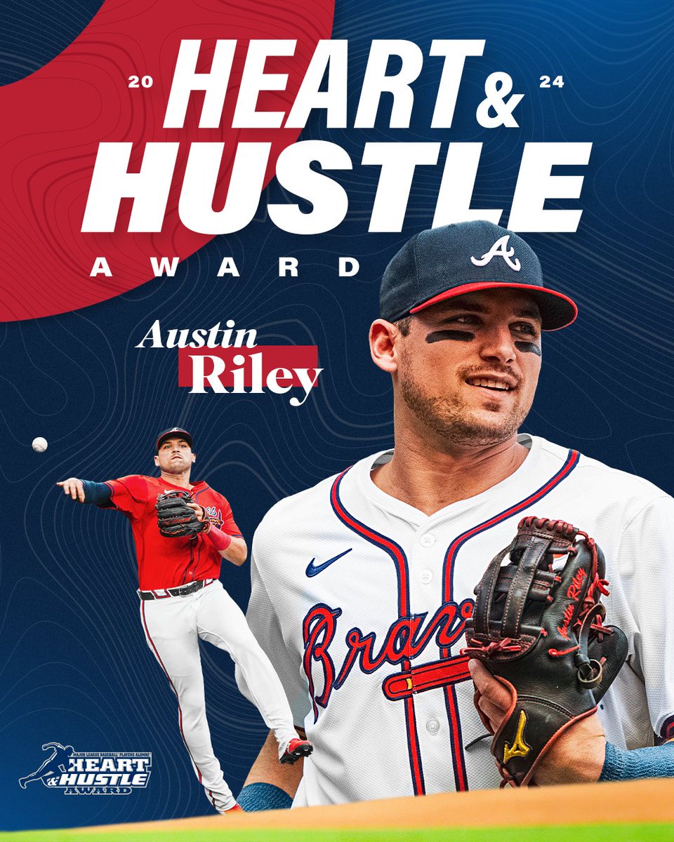 Your 2024 Atlanta Braves #HeartandHustle Award winner, <a href="/austinriley1308/">Austin Riley</a>!

#BravesCountry