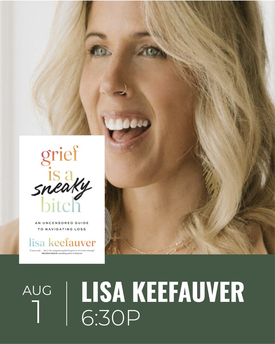 LiteratiBkstore's tweet photo. Ann Arbor: TONIGHT, don't miss @LisaKeefauver present Grief is a Sneaky Bitch. She'll be joined in conversation by Stephanie Sarazin. 6:30!

https://t.co/6FSINkOEee https://t.co/KfrCTsYLQ6