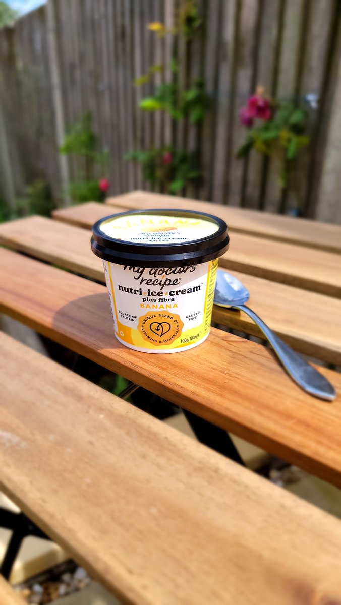 MyDrsRecipe's tweet photo. With the sunnier weather finally here, why not enjoy a little pot of Nutri-Ice Cream® Plus Fibre outside in the sunshine 🌞 soaking up some vitamin D. It's a little treat that doubles up as a nutritious snack!
#icecream #bananaıcecream #malnutrition #fibre #supplement #beatcancer https://t.co/yZeSCeYLQ5