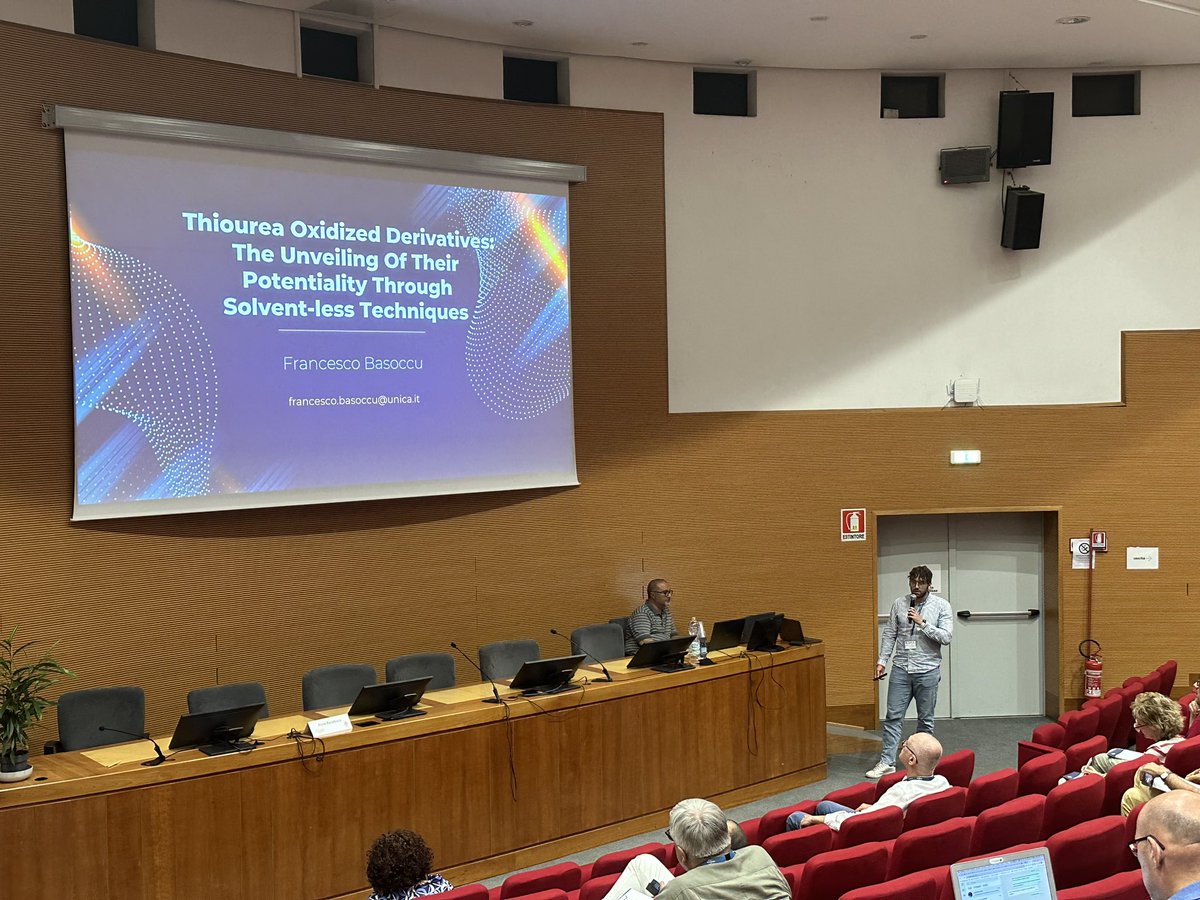 isocs30's tweet image. Francesco Basoccu’s presented thiourea oxidized derivatives and their potentiality enabled by solvent-less techniques
#ISOCS30