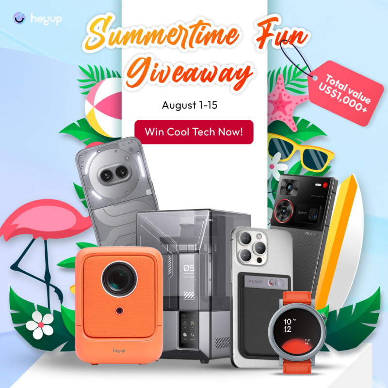 heyup_now's tweet photo. 🌞🌊 SUMMERTIME FUN GIVEAWAY!

To celebrate Summer we're giving away many prizes worth over $1000 until Aug 15! 🎉

Enter for a chance to win ➡️ https://t.co/mYS5jZ7YEz

@nubiasmartphone @nothing @cmfbynothing @Elegoo_Official @PLAUDAI

❗ T&amp;C apply; Winners announcement Aug 19.