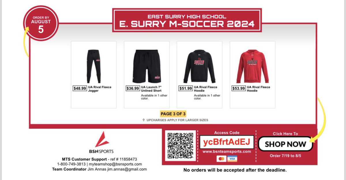 hal_epperson's tweet photo. Get your East Surry soccer gear to show off that Cardinal pride and to support our athletes! 

Hurry, shop closes 08/05/2024!  https://t.co/omaPw6srt5

Go Cards! https://t.co/hMs46tqiXC