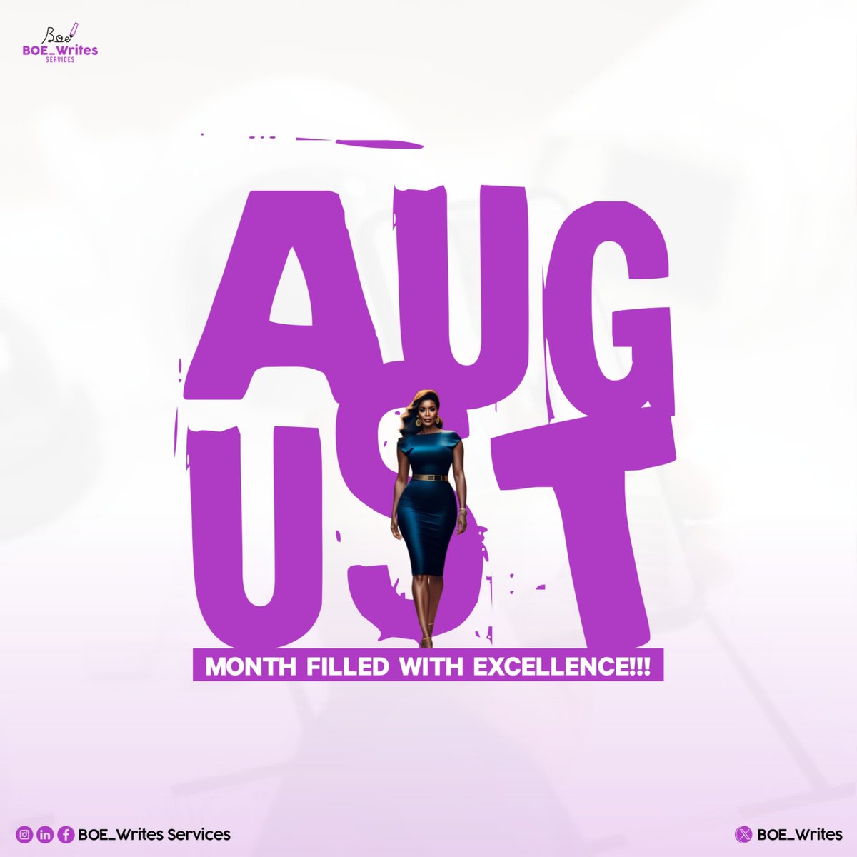 Boe_Writes's tweet photo. Welcome to an excellence-filled month!
It's been an exciting journey for us all
Dare to become what you wish to, it's your month
Cheers to August!!!
#happynewmonth #happiness #excellence #bbnaija #viralpost #viral #boewrites #boewritesservices https://t.co/7YrNoF0O3K