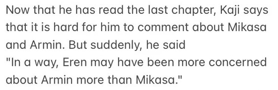 ereminiscanon_'s tweet photo. a friendly reminder of what Yuki Kaji (Eren's va) said about Eren and Armin in an interview 

he's an eremin shipper in secret 

#AttackOnTitan #Eremin https://t.co/9bzxXdD5YO