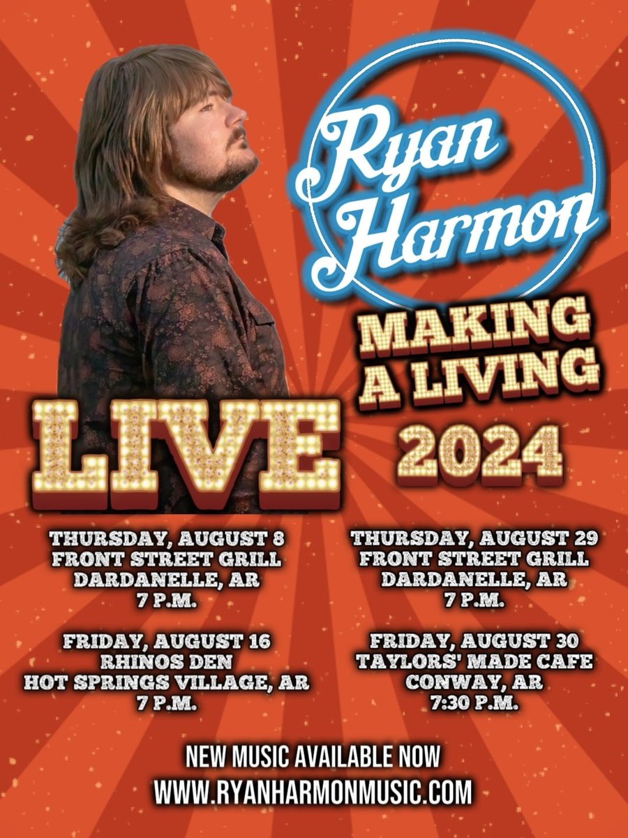 This is the longest I've gone without doing shows. I needed the break, but I've missed y'all. Let's do this!

Follow me on Spotify and check out my "Making A Living - Pregame Playlist" to get ready! linktr.ee/ryanharmonmusic