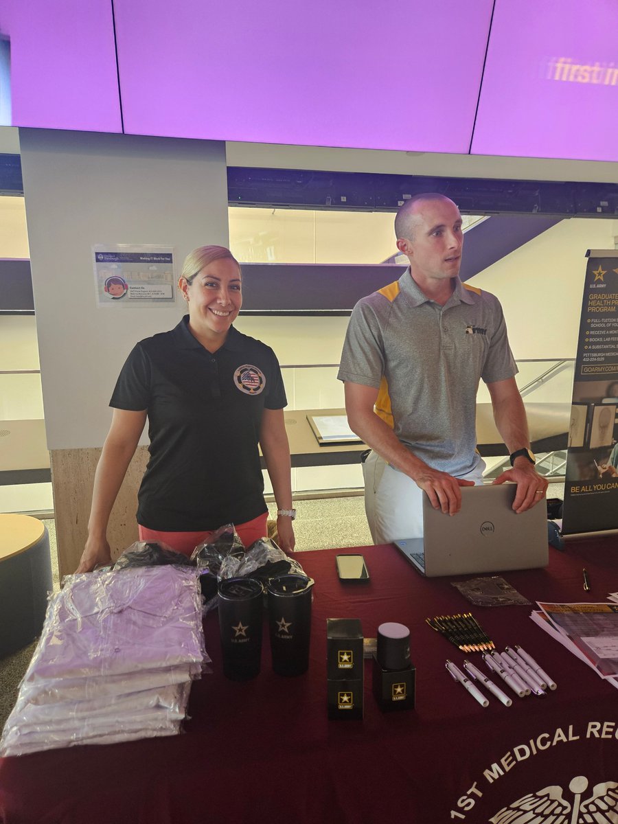 PITT CMMR (@pittcmmr) on Twitter photo Lily K. Lovera, Captain, U.S. Army and Joseph M. Karslo, Captain, U.S. Army at Pitt's SOM's Freshman Orientation with CMMR exploring the generous scholarships in healthcare (HPSP).
#militarymedicine Lily K. Lovera, Captain, U.S. Army and Joseph M. Karslo, Captain, U.S. Army at Pitt's SOM's Freshman Orientation with CMMR exploring the generous scholarships in healthcare (HPSP).
#militarymedicine