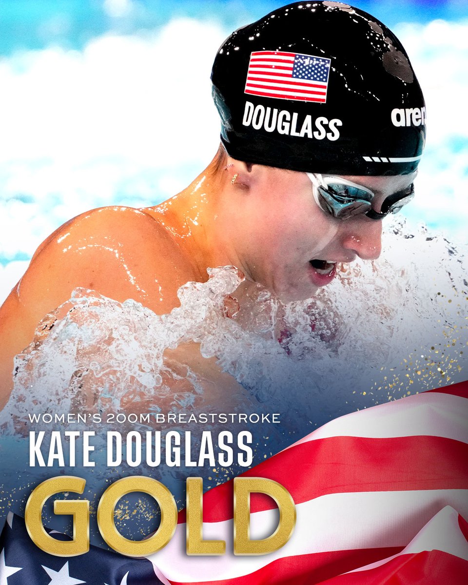 Kate Douglass wins the women's 200m breaststroke for her first Olympic GOLD MEDAL! 🇺🇸🥇 #ParisOlympics