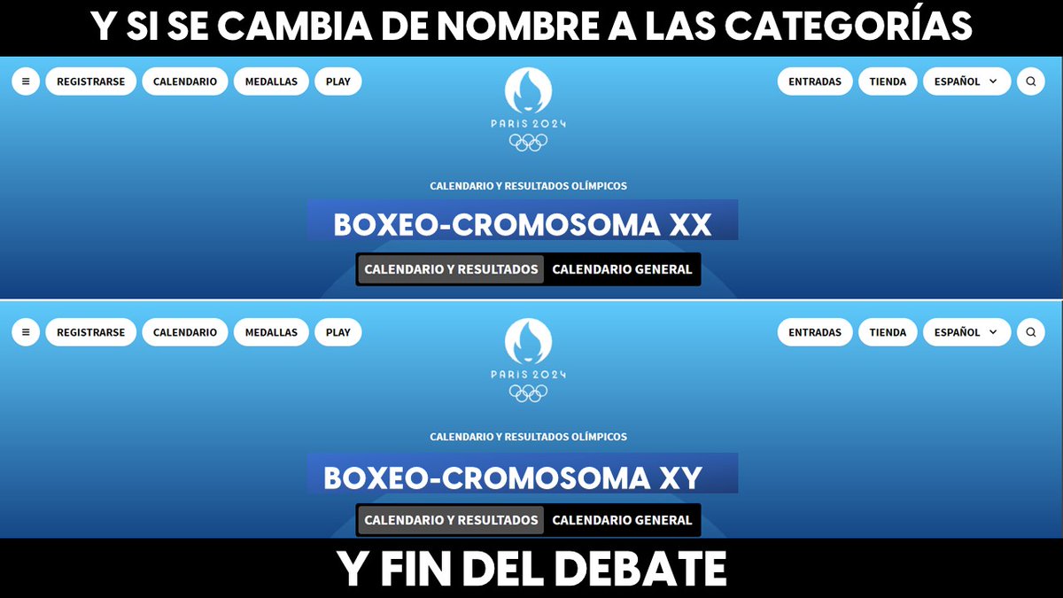InformanteXX's tweet photo. #ParisOlympics2024 ES MUJER, ES HOMBRE. Que con base en la biología se hagan las categorías. Imane Khelif vs Angela Carini. Italia vs Argelia. Box https://t.co/fsujfEmlV7